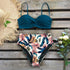 Bikini Swimsuit Women Swimwear Push Up Bikinis Set Leaf Print Female High Waist Swimming Suits For Bathing Suit Women Swimsuit Floral Print Bathing Suit Twist Front High Waist Bikini Set