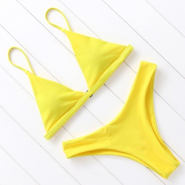 Bikini Swimwear Women Swimsuit Push Up Micro Bikinis Set Swimming Bathing Suit Beachwear Summer Thong Bottom Two Piece Bikini Double Shoulder Straps Cute Swimsuit Triangle Bathing  Bikini