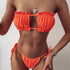 Bikini Women  Swimsuit Female Low Waist Swimwear Women Beach Mini Thong Bikini Set Bathing Suit Women Thong Swimsuits Strapless 2 Piece Bikini String Tie Ruffle Brazilian Bathing Suit