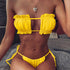 Bikini Women  Swimsuit Female Low Waist Swimwear Women Beach Mini Thong Bikini Set Bathing Suit Women Thong Swimsuits Strapless 2 Piece Bikini String Tie Ruffle Brazilian Bathing Suit