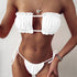 Bikini Women  Swimsuit Female Low Waist Swimwear Women Beach Mini Thong Bikini Set Bathing Suit Women Thong Swimsuits Strapless 2 Piece Bikini String Tie Ruffle Brazilian Bathing Suit