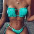 Bikini Women  Swimsuit Female Low Waist Swimwear Women Beach Mini Thong Bikini Set Bathing Suit Women Thong Swimsuits Strapless 2 Piece Bikini String Tie Ruffle Brazilian Bathing Suit