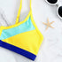 Bikinis Ribbed Swimwear Women's Swimsuit Push Up Bathing Suit Solid Patchwork High Cut Bikini Set Women Padded Push up Bikini Set Halter Two Piece Cross Top Swimsuit Patchwork Bathing Suit