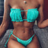 Bikinis Set For Women Swimsuit Summer Beach Wear Bathing Suits Women Bikini Swimwear Women's Ruffle Tie Side Bikini Set High Cut Strapless Padded Solid Bathing Suit