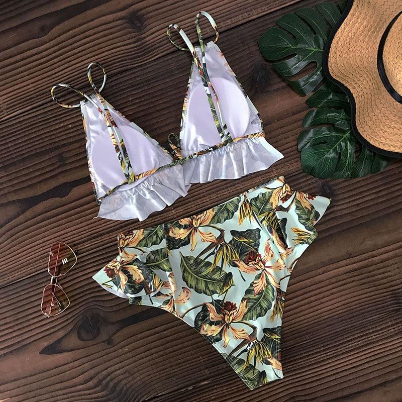 Bikinis Women Swimsuit Padded Swimwear Halter Bikini Set Push Up Beach Wear Two Piece Bikini Swimsuit Bathing Suits Halter Triangle Tops String Bikini Sets  Bathing Suit Swimming