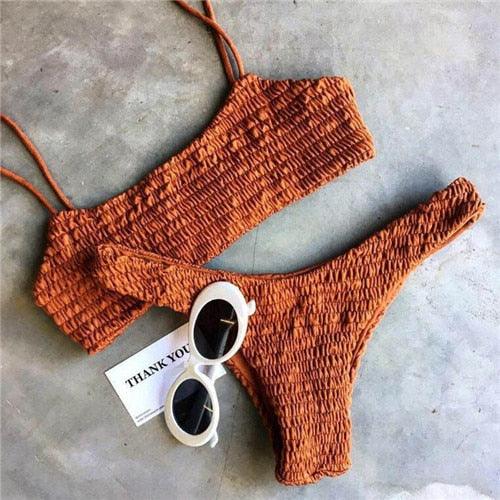 Bikinis Women Swimwear Two Piece Set Women Plus Size Swimwear Bandage Push-Up Padded Bra Bikini Set Swimsuit Bathing Suit Women Push-up Padded Bra Bandage Bikini Set Swimsuit Swimwear Bathing