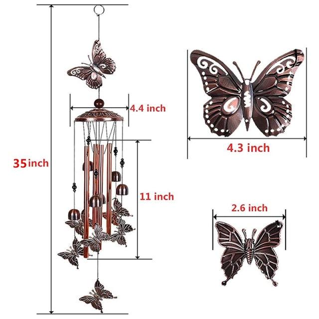 Bird Wind Chimes Waterproof Metal Wind Bells With Aluminum Tubes Bells Deep Tone Memorial Wind Chimes with Hook Smooth Melodic Tones Copper Antique Wind Chime Wall Hanging Home Decoration Romantic Wind Chime For Home