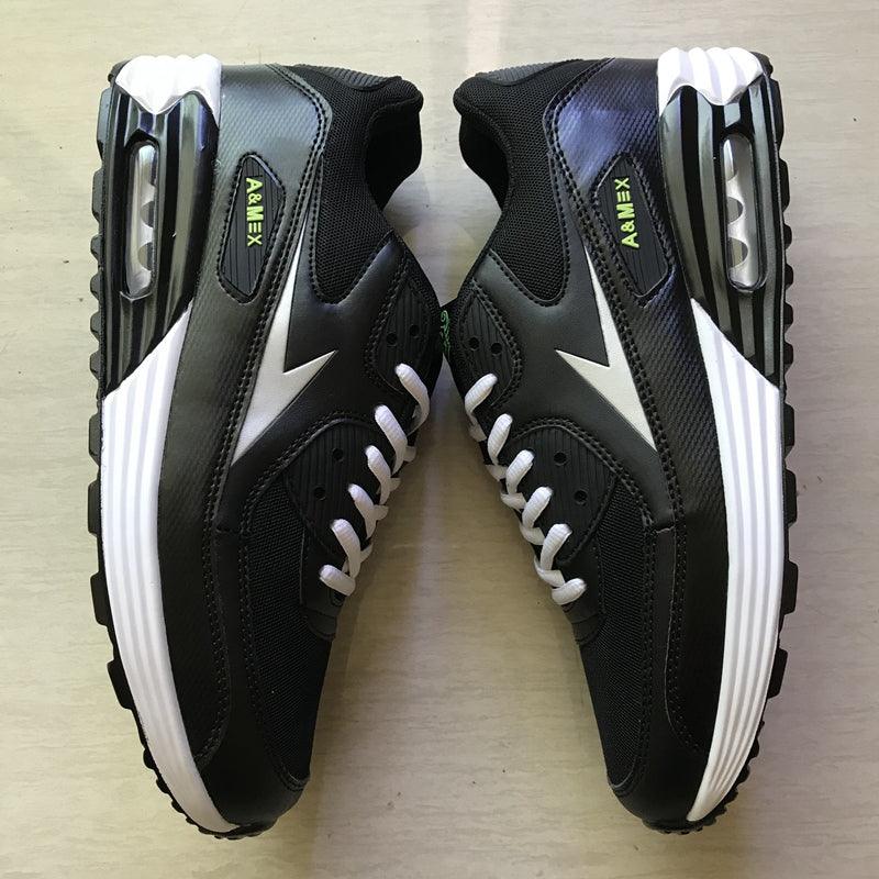 Black Air Cushion Men's Sport Sneakers Casual Breathable Shoes Running Sports Cushion Jogging Sport Sneakers Men's Lightweight Walking Athletic Running Tennis Shoes