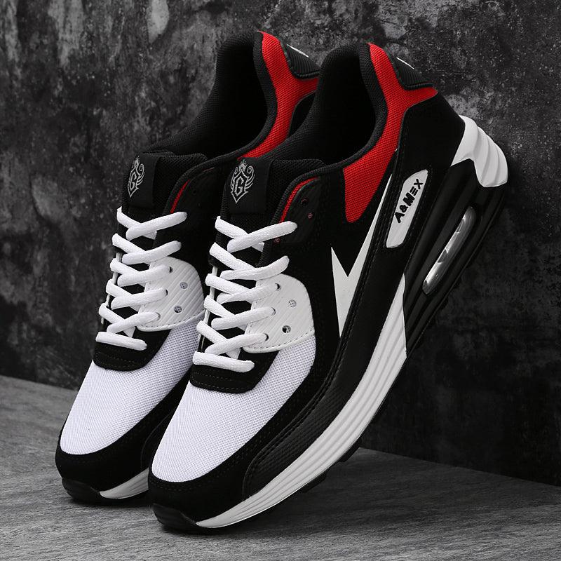 Black Air Cushion Men's Sport Sneakers Casual Breathable Shoes Running Sports Cushion Jogging Sport Sneakers Men's Lightweight Walking Athletic Running Tennis Shoes