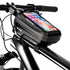 Black Bike Bag Frame Front Top Tube Cycling Bag Waterproof Phone Case Touchscreen Bag  Pack Bicycle Accessories Bike Bicycle Bag Waterproof Bike Phone Mount Bag Front Frame Top Tube Handlebar Bag Touch Screen Holder Case For Cell Phones 6.6in