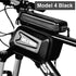 Black Bike Bag Frame Front Top Tube Cycling Bag Waterproof Phone Case Touchscreen Bag  Pack Bicycle Accessories Bike Bicycle Bag Waterproof Bike Phone Mount Bag Front Frame Top Tube Handlebar Bag Touch Screen Holder Case For Cell Phones 6.6in