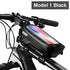 Black Bike Bag Frame Front Top Tube Cycling Bag Waterproof Phone Case Touchscreen Bag  Pack Bicycle Accessories Bike Bicycle Bag Waterproof Bike Phone Mount Bag Front Frame Top Tube Handlebar Bag Touch Screen Holder Case For Cell Phones 6.6in