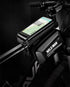 Black Bike Bag Frame Front Top Tube Cycling Bag Waterproof Phone Case Touchscreen Bag  Pack Bicycle Accessories Bike Bicycle Bag Waterproof Bike Phone Mount Bag Front Frame Top Tube Handlebar Bag Touch Screen Holder Case For Cell Phones 6.6in