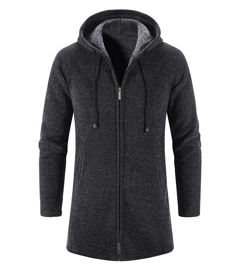 Black Business Autumn Cashmere Jacket Men's Winter Coat Windbreaker Unique Design New Style Warm Hooded Jacket For Men Soft Comfortable Heavyweight Jackets