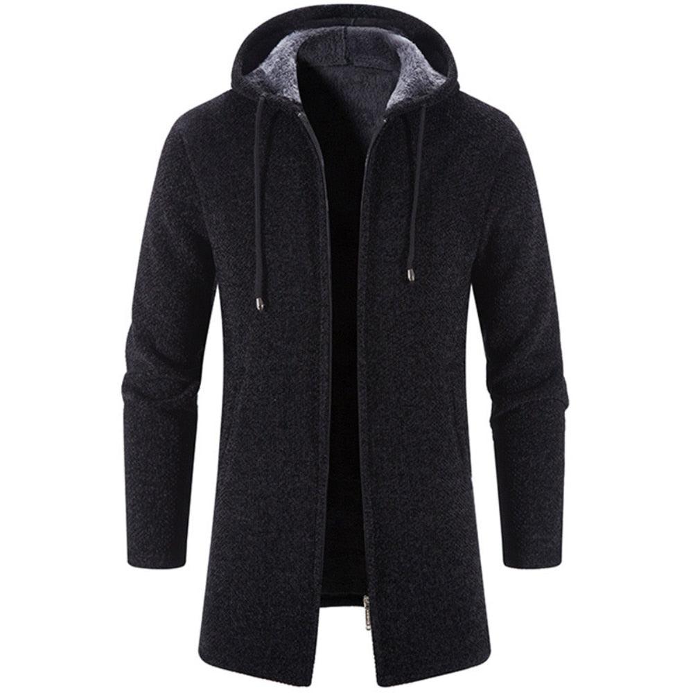 Black Business Autumn Cashmere Jacket Men's Winter Coat Windbreaker Unique Design New Style Warm Hooded Jacket For Men Soft Comfortable Heavyweight Jackets