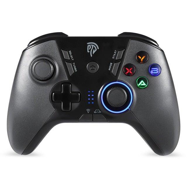 Black Easy Wireless Joystick Gamepad with Programmable Buttons Compatible With PC Laptop - STEVVEX Game - 221, All in one game, all in one game controller, best quality joystick, black gamepad, Black joystick, controller for pc, game, Game Controller, Game Pad, gamepad joystick, joystick, joystick for games - Stevvex.com