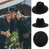 Black Fedora Hat Unisex Wide Brim Hat Autumn Winter Fedora Hat Wide Cap Winter Wool Classic Hat Men Elegant Gentleman Hat For Party