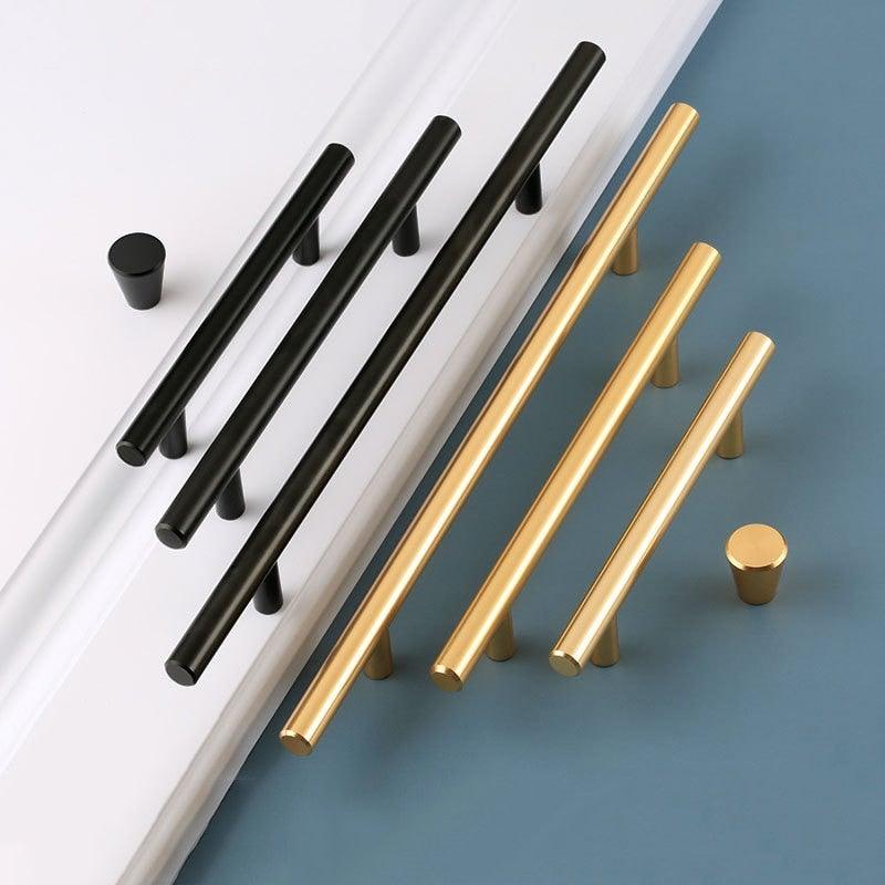 Black Golden Cupboard Handle Brushed Stainless Steel Kitchen Cabinet Door Knob Furniture Handle Drawer Pull Hardware Stainless Steel Kitchen Drawer Pulls Cabinet Handles