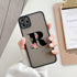 Black Initial Letter Phone Case for iPhone Camera Protect Transparent Art Letters Phone Case For iPhone 13 12 Soft Silicone Cover