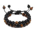 Black Lava Stone Crown Charm Tiger Eye Beads Bracelet For Men Women Braided Bracelets Handmade Adjustable Couple Distance Bracelets Lava Stone Beads Essential Oil Diffuser Adjustable Bracelet With King Queen Crown Charm