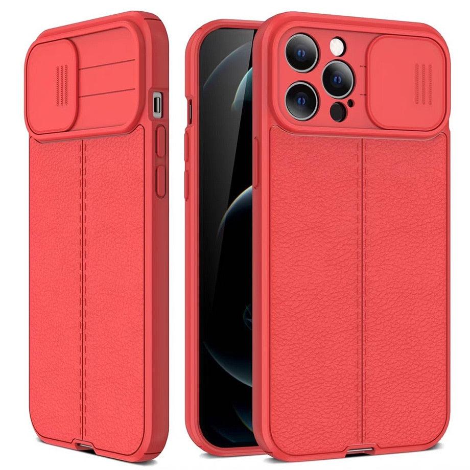 Black Leather Shockproof Phone Case on iPhone 13 11 12 14 Pro Max XR XS Max 14 Plus Camera Lens Protection Soft Back Cover Silky-Soft Touch Full-Body Protective Case Shockproof Cover