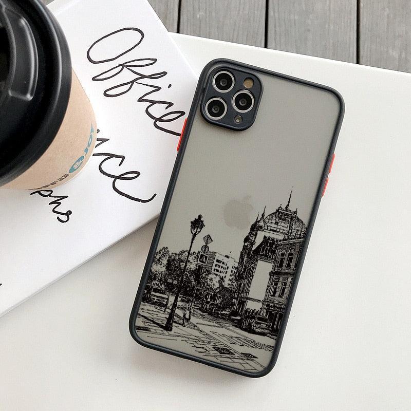 Black Lines Architectural Painting Phone Cases for iphone 7 8 Plus SE2 X XR XS MAX 13 11 12 14 Pro Max Hard Back Building Cover Print Design Slim Case for Girls Women Bumper Shockproof Protective Cover - STEVVEX Gadgets - 1004, Elegant Phone Case, Fashion Phone Case, Luxury Phone Case, Man Phone Case, Modern Phone Case, Phone Case, Phone Case For Girls, Phone Case For Iphone, Popular Phone Case, Silicone Case, Stylish Phone Case, Transparent Phone Case, Women Phone Case - Stevvex.com