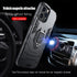 Black Simple Shockproof Armor Case for iPhone 13 Pro Max 12 Mini Ring Stand Back Cover for iPhone 11 Pro max XS XR 8 7 6 Plus SE Heavy Duty Protection Shockproof Kickstand Case Phone Cover