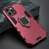 Black Simple Shockproof Armor Case for iPhone 13 Pro Max 12 Mini Ring Stand Back Cover for iPhone 11 Pro max XS XR 8 7 6 Plus SE Heavy Duty Protection Shockproof Kickstand Case Phone Cover