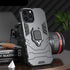 Black Simple Shockproof Armor Case for iPhone 13 Pro Max 12 Mini Ring Stand Back Cover for iPhone 11 Pro max XS XR 8 7 6 Plus SE Heavy Duty Protection Shockproof Kickstand Case Phone Cover