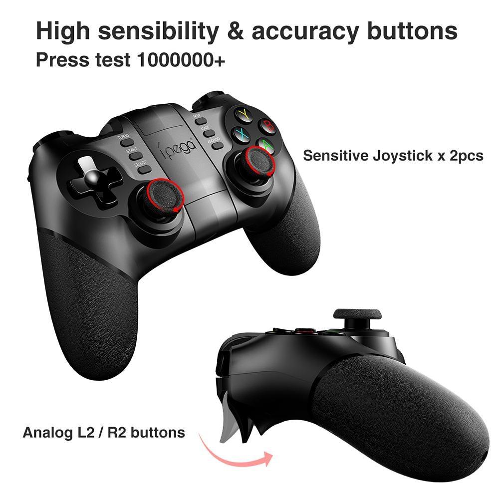 Black Solid Bluetooth Joystick Smartphone Trigger Gamepad Controller Compatible With TV PC Laptop - STEVVEX Game - 221, all in one game controller, best quality joystick, bluetooth wireless gamepad, compatible with mobile phone, controller for mobile, Controller For Mobile Phone, controller for pc, game, Game Controller, Game Pad, game pad for phone, Game Pads for mobile, Game Pads for phone, gamepad controller, gamepad joystick, joystick, joystick for games - Stevvex.com