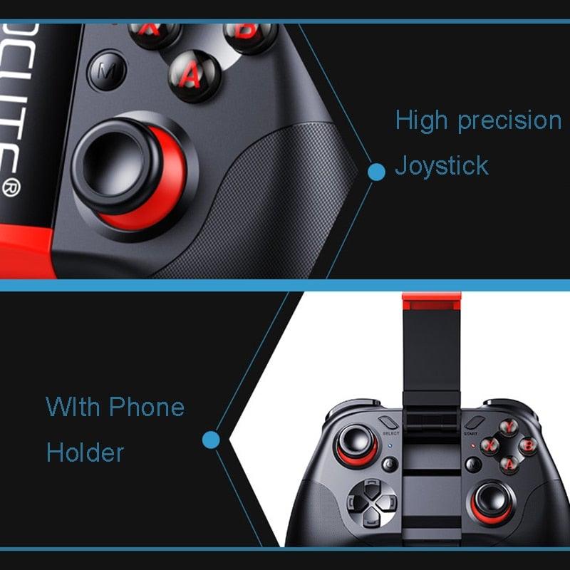 Black Solid Bluetooth Joystick Smartphone Trigger Gamepad Controller Compatible With TV PC Laptop - STEVVEX Game - 221, all in one game controller, best quality joystick, bluetooth wireless gamepad, compatible with mobile phone, controller for mobile, Controller For Mobile Phone, controller for pc, game, Game Controller, Game Pad, game pad for phone, Game Pads for mobile, Game Pads for phone, gamepad controller, gamepad joystick, joystick, joystick for games - Stevvex.com