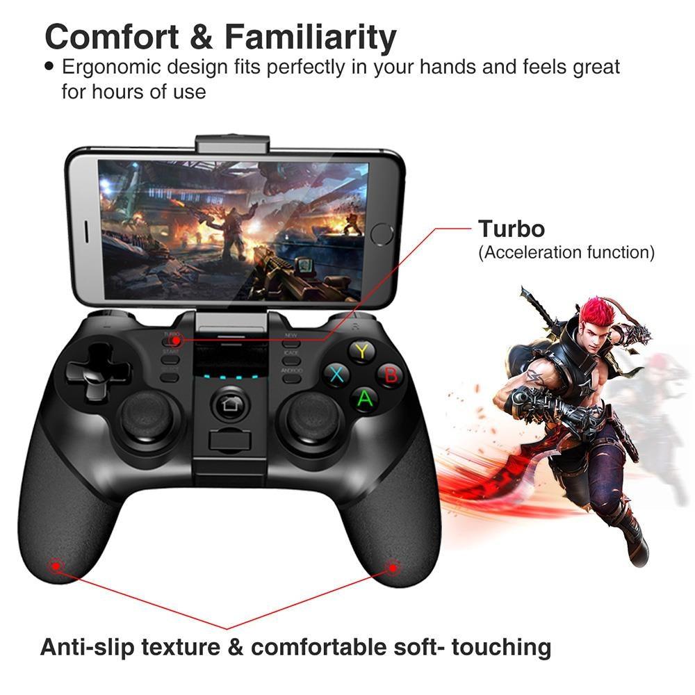 Black Solid Bluetooth Joystick Smartphone Trigger Gamepad Controller Compatible With TV PC Laptop - STEVVEX Game - 221, all in one game controller, best quality joystick, bluetooth wireless gamepad, compatible with mobile phone, controller for mobile, Controller For Mobile Phone, controller for pc, game, Game Controller, Game Pad, game pad for phone, Game Pads for mobile, Game Pads for phone, gamepad controller, gamepad joystick, joystick, joystick for games - Stevvex.com