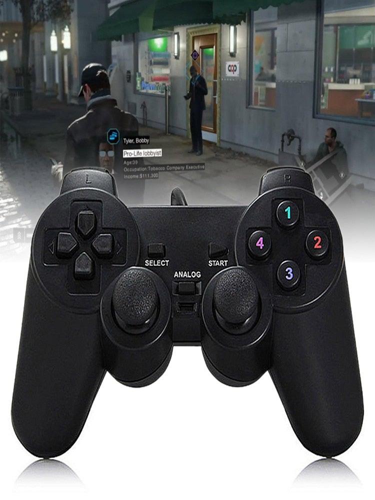 Black Solid Wired Vibration Joystick Gamepad Handle Controller Compatible With PC Laptop Computer - STEVVEX Game - 221, best quality joystick, controller for pc, game, Game Controller, Game Pad, gamepad joystick, joystick, joystick for games, lightweight Game Pad, portable Game Pad, Quality Game Pad, Simple Controller, Simple Game Controller, sustainable joystick - Stevvex.com