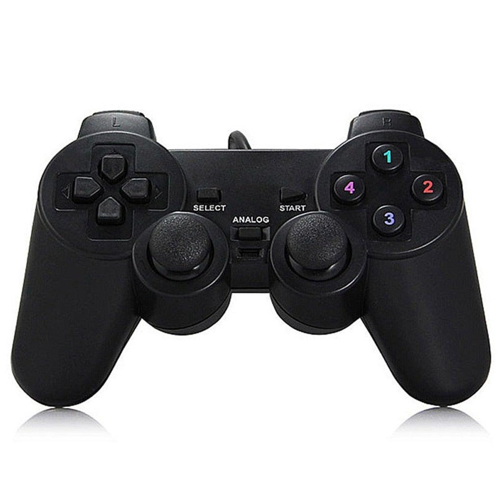 Black Solid Wired Vibration Joystick Gamepad Handle Controller Compatible With PC Laptop Computer - STEVVEX Game - 221, best quality joystick, controller for pc, game, Game Controller, Game Pad, gamepad joystick, joystick, joystick for games, lightweight Game Pad, portable Game Pad, Quality Game Pad, Simple Controller, Simple Game Controller, sustainable joystick - Stevvex.com