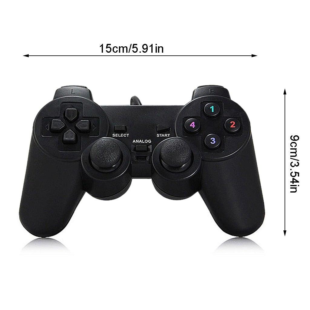 Black Solid Wired Vibration Joystick Gamepad Handle Controller Compatible With PC Laptop Computer - STEVVEX Game - 221, best quality joystick, controller for pc, game, Game Controller, Game Pad, gamepad joystick, joystick, joystick for games, lightweight Game Pad, portable Game Pad, Quality Game Pad, Simple Controller, Simple Game Controller, sustainable joystick - Stevvex.com