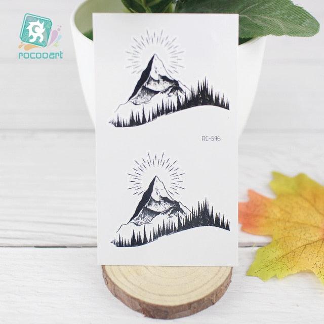 Black Temporary Waterproof Tattoo Sticker Mountains Tree Body Decoration Elegant Stylish Design - STEVVEX Beauty - 103, Arm Tattoo, Beauty, Black Tattoos, Body Tattoo, Fashion Tattoo, Girls Tattoo, Leg Tattoo, Luxury Tattoo, Men Tattoo, Modern Tatoos, Modern Tattoo, Moon Tattoo, Mountains Tattoo, Nature Tattoo, Small Tattoo, Stylish Tattoo, Tattoo, Waterproof Tattoo, Women Tattoo, Womens Tattoo - Stevvex.com