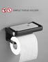 Black Toilet Paper Holder Multifunction Bathroom Storage Shelf Roll Paper Holder Toilet Paper Holder With Shelf Matte Black Toilet Paper Holder Toilet Paper Roll Holder Bathroom Adhesive Toilet Paper Holder