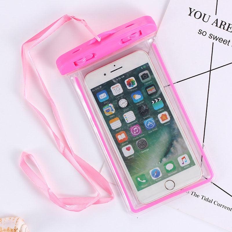 Black Universal Waterproof Phone Case Water Proof Bag Mobile Cover For iPhone 12 11 Pro Max 8 7 Waterproof Phone Bag Waterproof Phone Case With Lanyard for iPhone Case & Strap