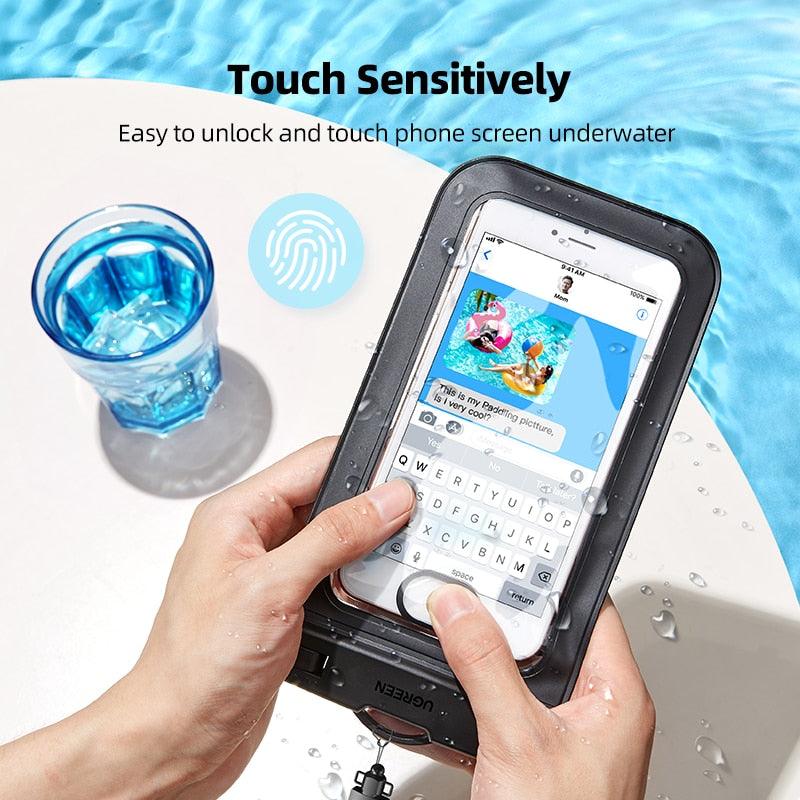 Black Waterproof Phone Case Bag For iPhone 14 13 12 Pro Max Swim Pouch For Universal Protective Phone Case Universal Waterproof Underwater Dustproof Touch Phone Case for iPhone