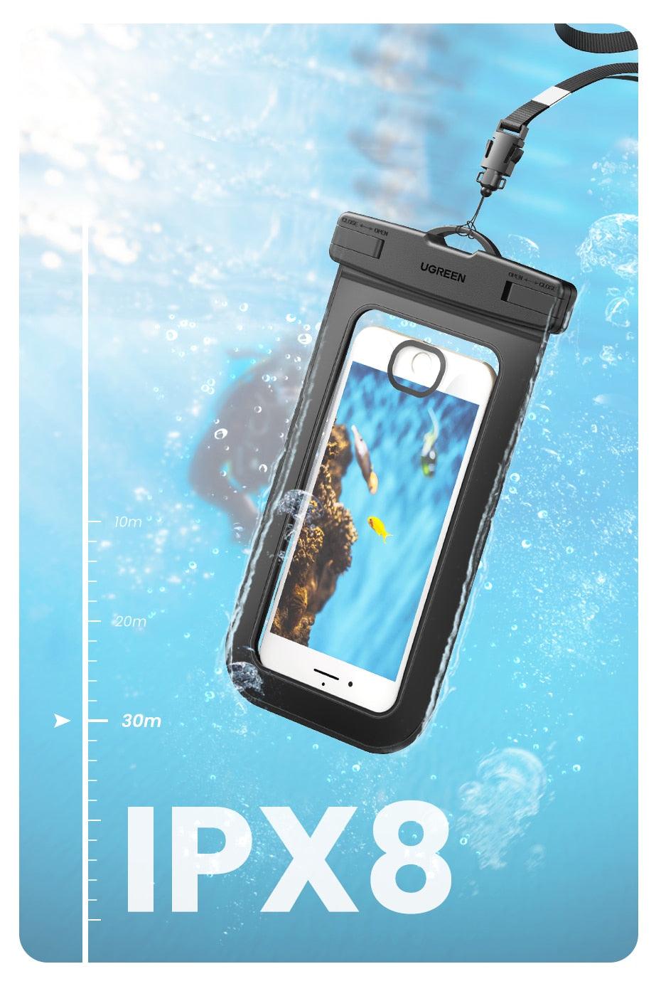 Black Waterproof Phone Case Bag For iPhone 14 13 12 Pro Max Swim Pouch For Universal Protective Phone Case Universal Waterproof Underwater Dustproof Touch Phone Case for iPhone