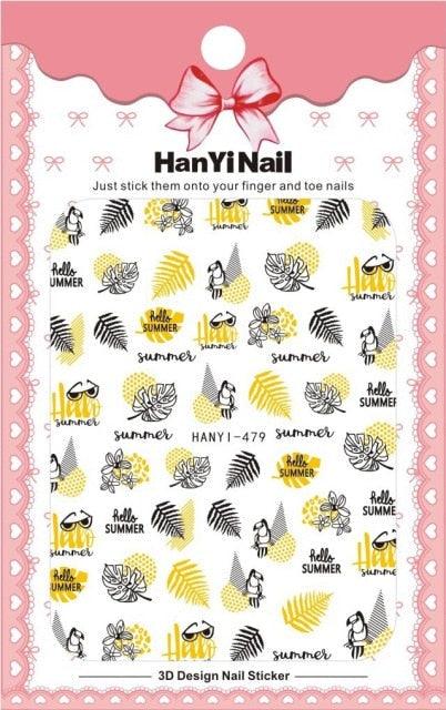 Black White 3D Nail Sticker Decals Cool English Letter Nail Art Decoration Manicure Design Christmas New Year Gift French Nail Art Stickers Decals 8Sheets Nail Art Supplies 3D Self-Adhesive Nail Art Decoration  Pattern Nail Accessories Classic Simple