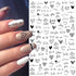 Black White 3D Nail Sticker Decals Cool English Letter Nail Art Decoration Manicure Design Christmas New Year Gift French Nail Art Stickers Decals 8Sheets Nail Art Supplies 3D Self-Adhesive Nail Art Decoration  Pattern Nail Accessories Classic Simple