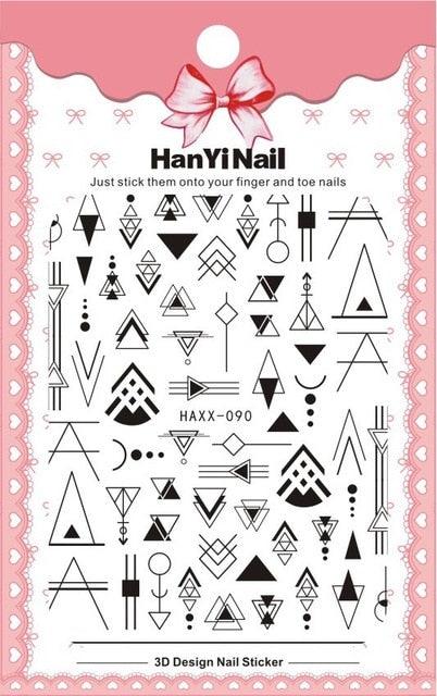 Black White 3D Nail Sticker Decals Cool English Letter Nail Art Decoration Manicure Design Christmas New Year Gift French Nail Art Stickers Decals 8Sheets Nail Art Supplies 3D Self-Adhesive Nail Art Decoration  Pattern Nail Accessories Classic Simple