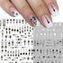 Black White 3D Nail Sticker Decals Cool English Letter Nail Art Decoration Manicure Design Christmas New Year Gift French Nail Art Stickers Decals 8Sheets Nail Art Supplies 3D Self-Adhesive Nail Art Decoration  Pattern Nail Accessories Classic Simple