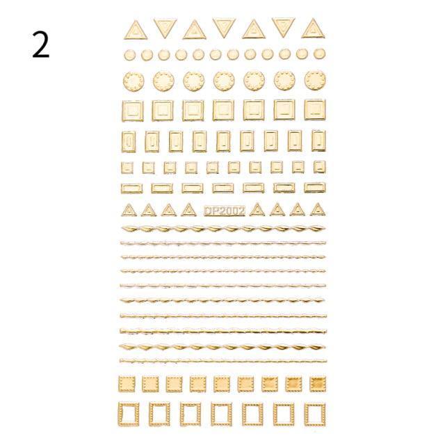 Black White 3D Nail Stickers Metal Gold Silver Geometric Tassel Strip Line Adhesive Transfer Decals Nail Art Design  Gold Silver Metal Nail Sticker  Metallic Curve Strip Line Nail Decal Self-Adhesive 3D Wave Design Nail Tips Decorations Manicure for Women