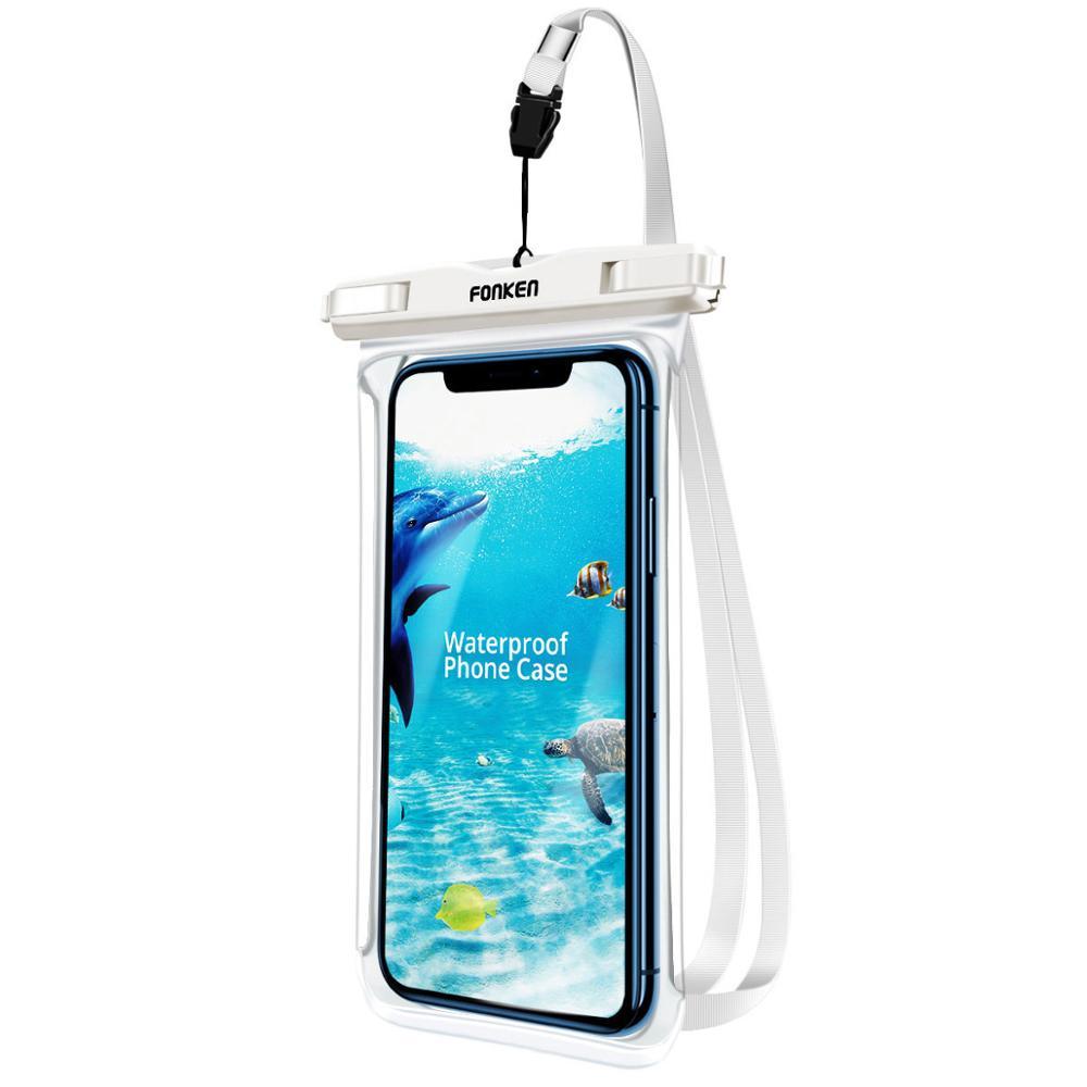 Black White Full View Waterproof Case for Phone Underwater Snow Transparent Swimming Pouch Big Mobile Phone Covers Waterproof Mobile Phone Case Underwater Waterproof Iphone Case