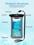 Black White Full View Waterproof Case for Phone Underwater Snow Transparent Swimming Pouch Big Mobile Phone Covers Waterproof Mobile Phone Case Underwater Waterproof Iphone Case