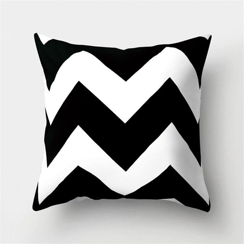 Black White Geometric Cushion Cover Pillowcase Sofa Cushions Decorative Pillow Covers Stripe Pattern Throw Pillow Case Daily Decorations Sofa Throw Pillow Case Cushion Covers Pillowcase Polyester Home Decor Pillow Cases 45x45CM