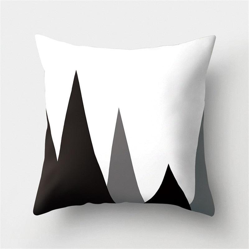 Black White Geometric Cushion Cover Pillowcase Sofa Cushions Decorative Pillow Covers Stripe Pattern Throw Pillow Case Daily Decorations Sofa Throw Pillow Case Cushion Covers Pillowcase Polyester Home Decor Pillow Cases 45x45CM