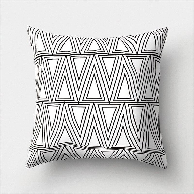 Black White Geometric Cushion Cover Pillowcase Sofa Cushions Decorative Pillow Covers Stripe Pattern Throw Pillow Case Daily Decorations Sofa Throw Pillow Case Cushion Covers Pillowcase Polyester Home Decor Pillow Cases 45x45CM